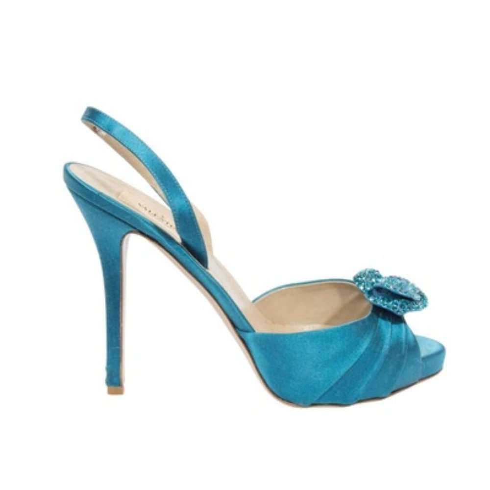 Vintage Valentino Blue Satin Heels
